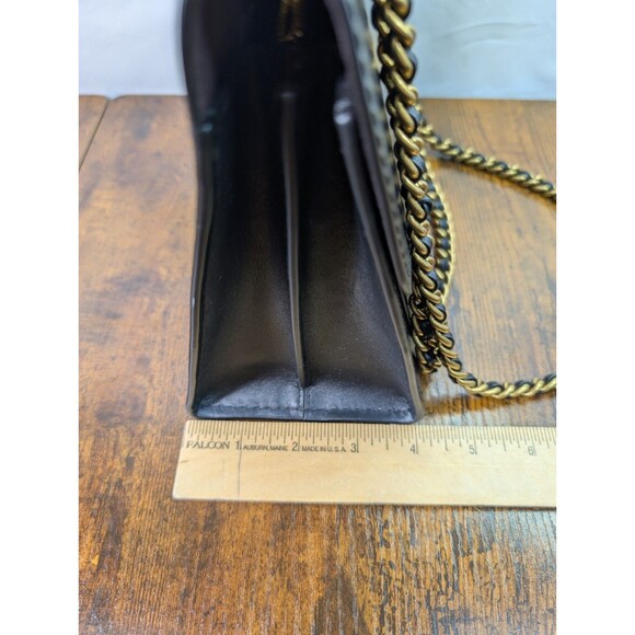 Authentic Coach Parker Shoulder Bag Black Leather Gold toned Chain Strap - Picture 7 of 16